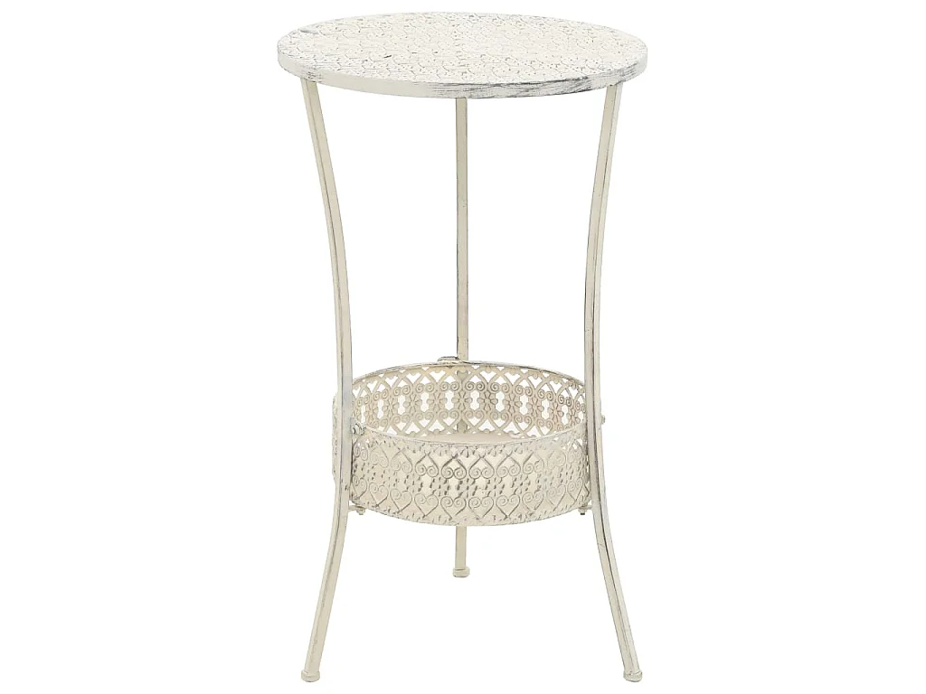 Table de bistro Style vintage Ronde Métal 40x70 cm Blanc