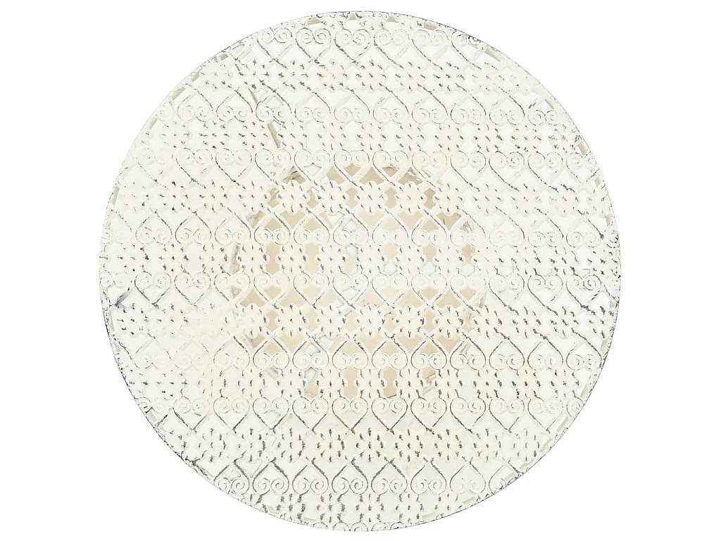 Table de bistro Style vintage Ronde Métal 40x70 cm Blanc