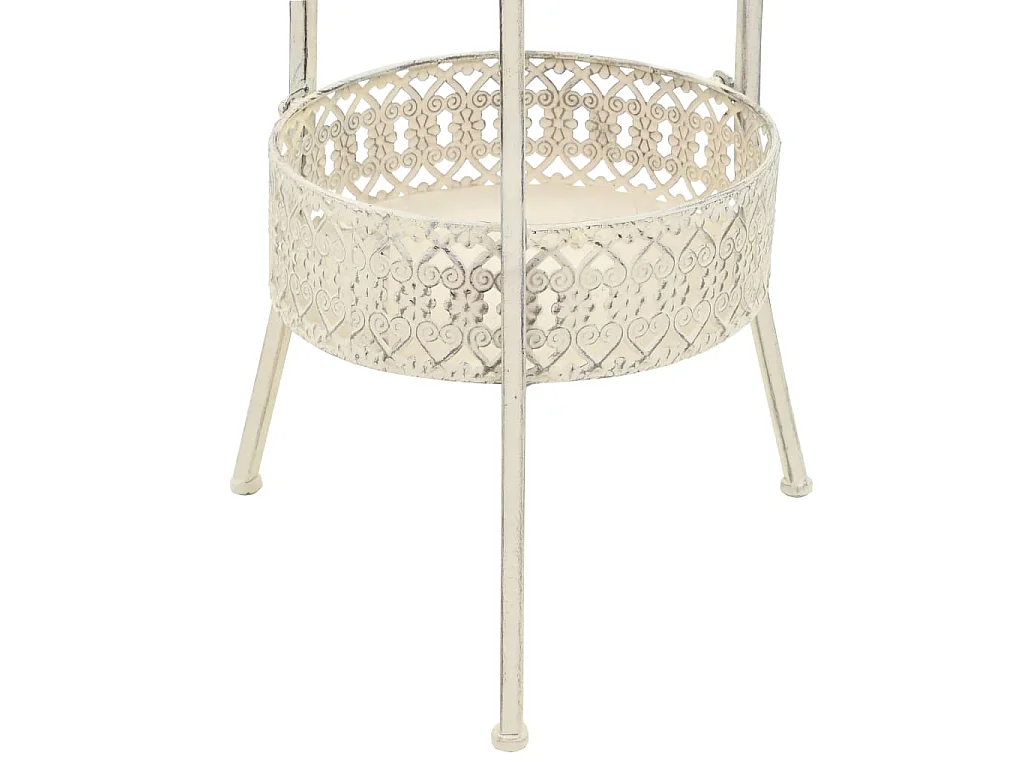 Table de bistro Style vintage Ronde Métal 40x70 cm Blanc