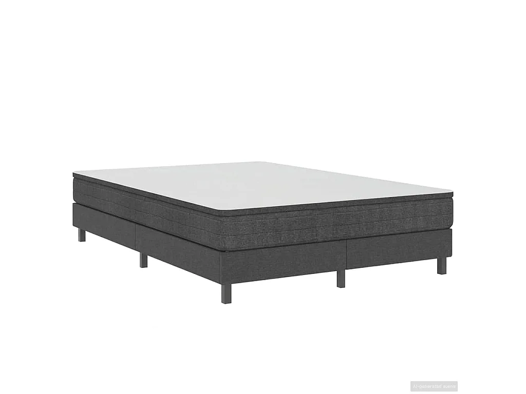 Letto a Molle Grigio in Tessuto 140x200 cm