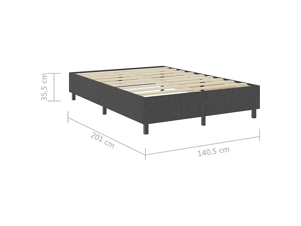 Letto a Molle Grigio in Tessuto 140x200 cm