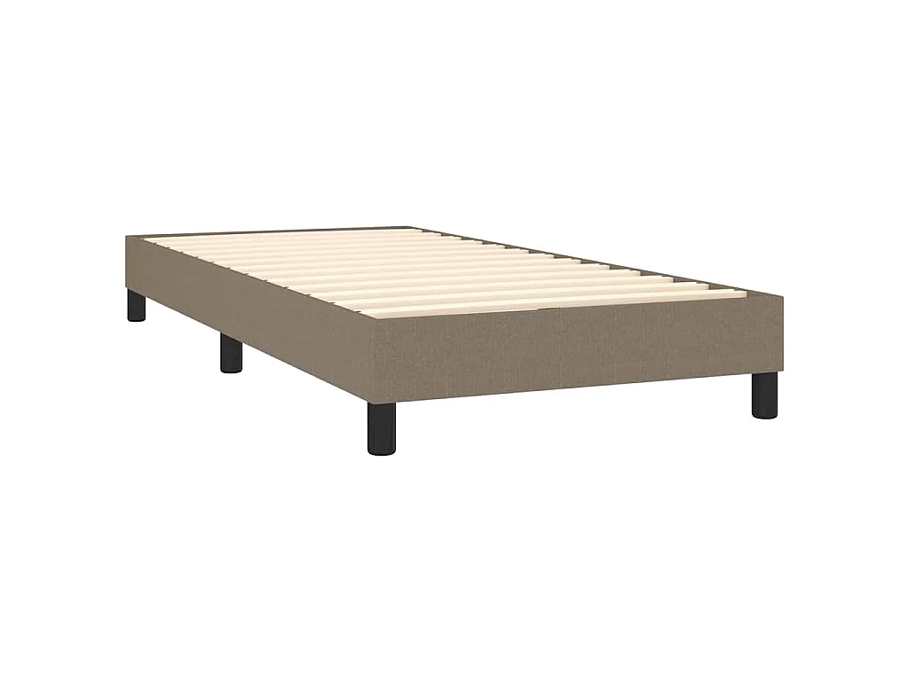 Sommier à lattes de lit avec matelas LED Taupe 90x200 cm Tissu