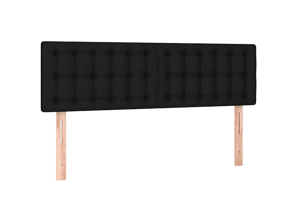 Oświetlana Łóżko Kontynentalne z Materacem LED Czarny 140x190 cm Tkanina