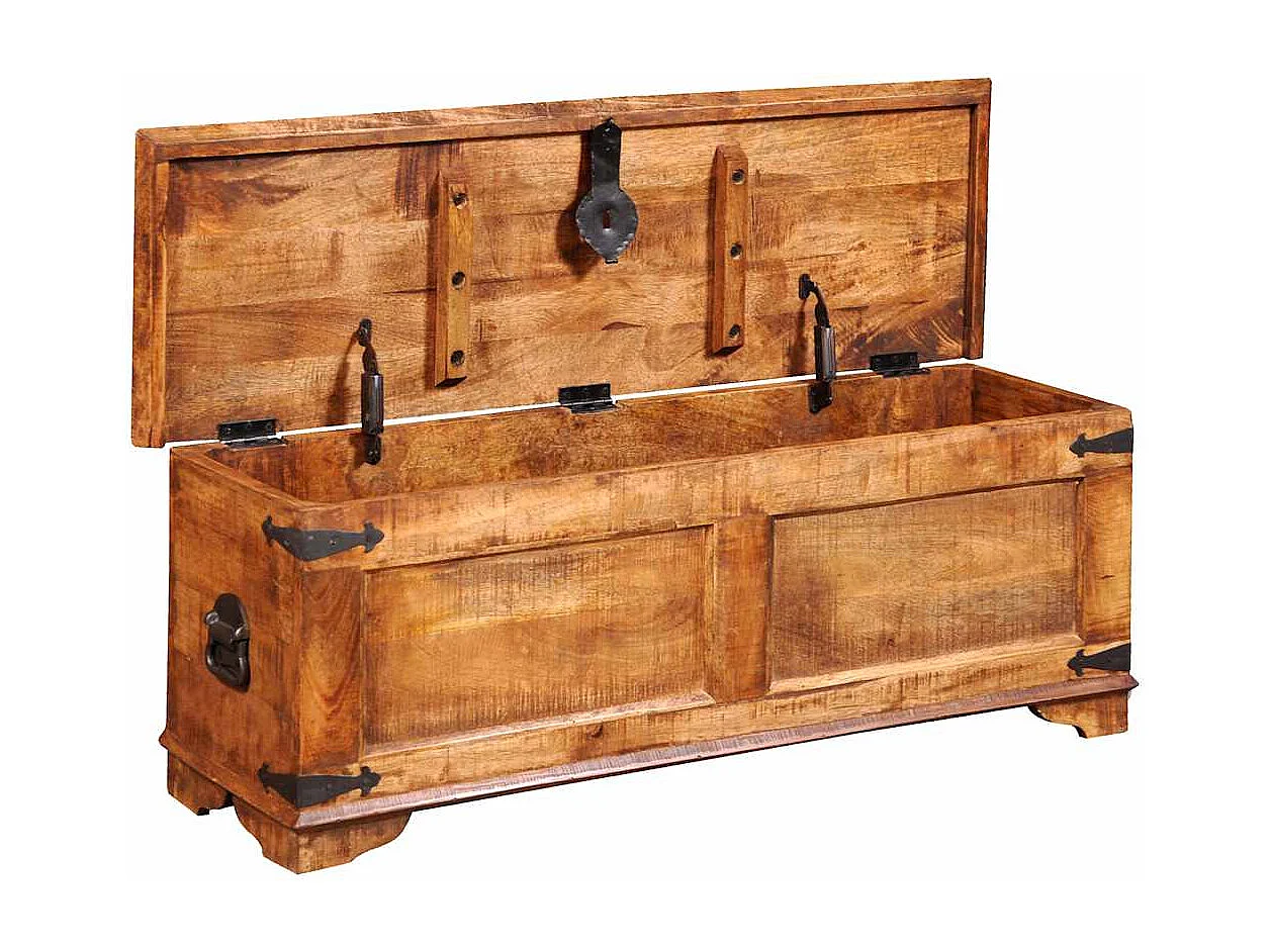 Coffre de rangement Bois de manguier brut