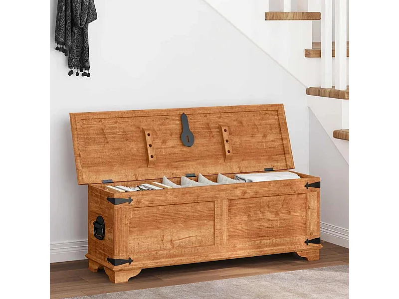 Cofre de almacenamiento de madera de mango rugosa