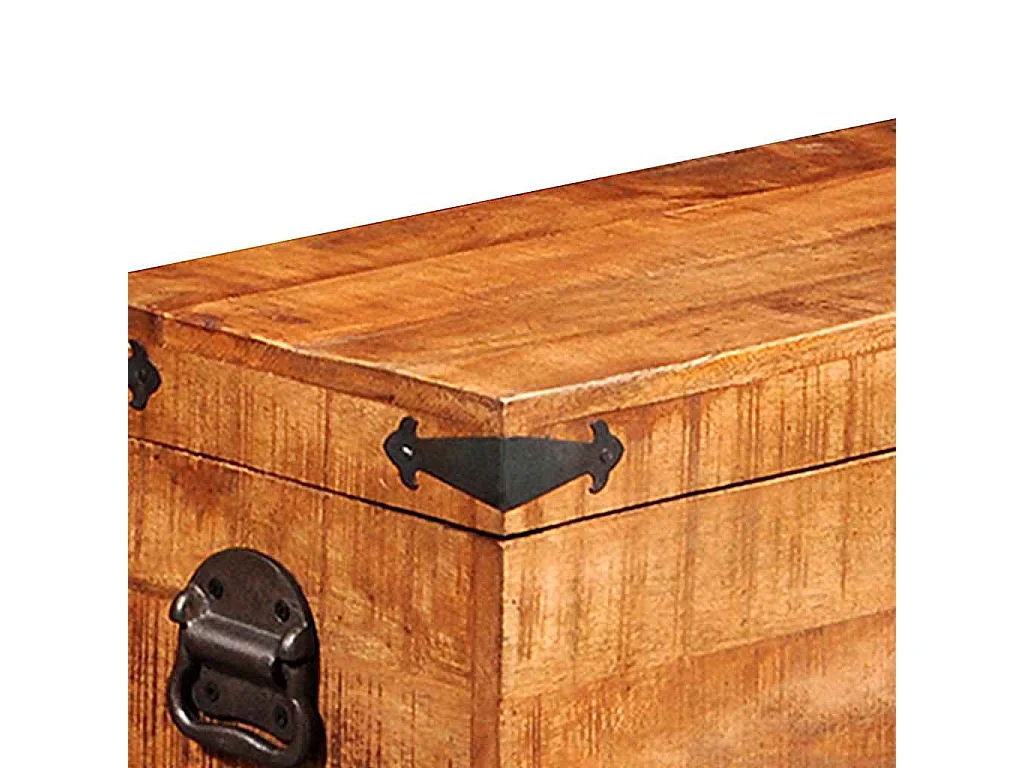 Coffre de rangement 2 pcs Bois de manguier brut