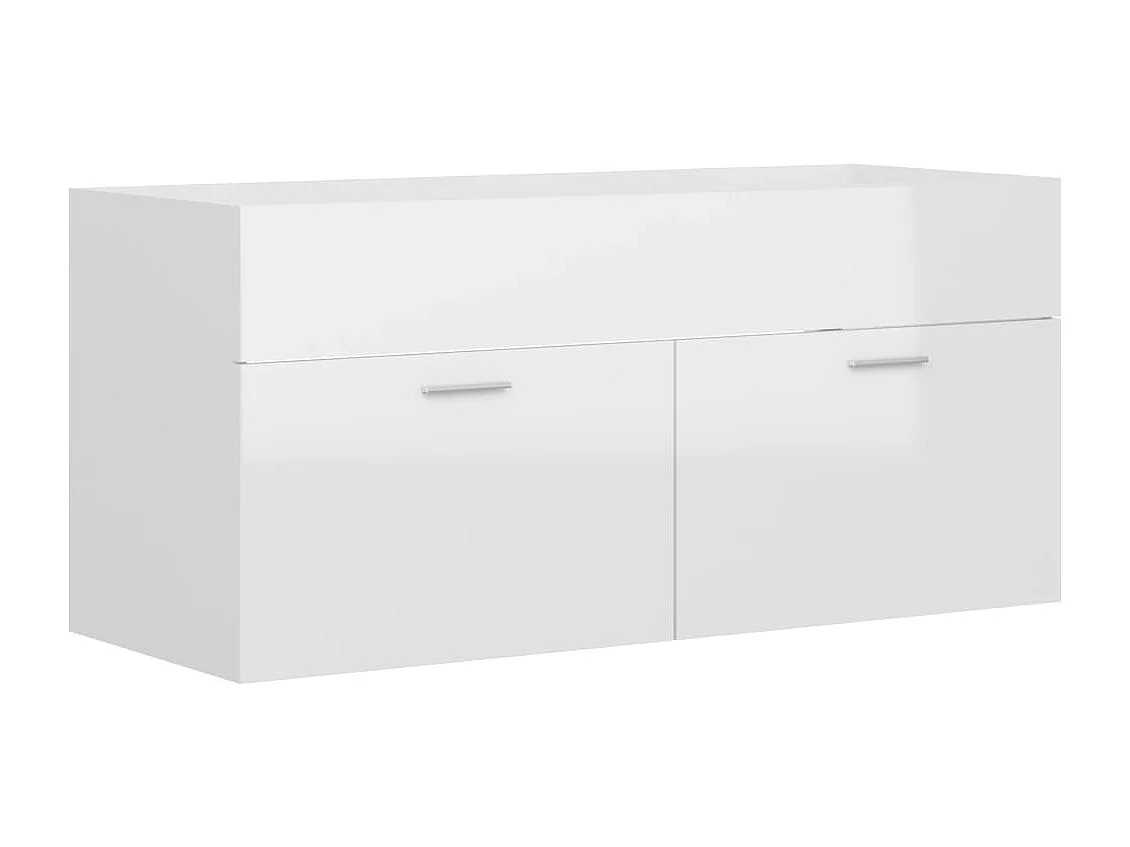 Armario para lavabo madera contrachapada blanco 100x38,5x46 cm