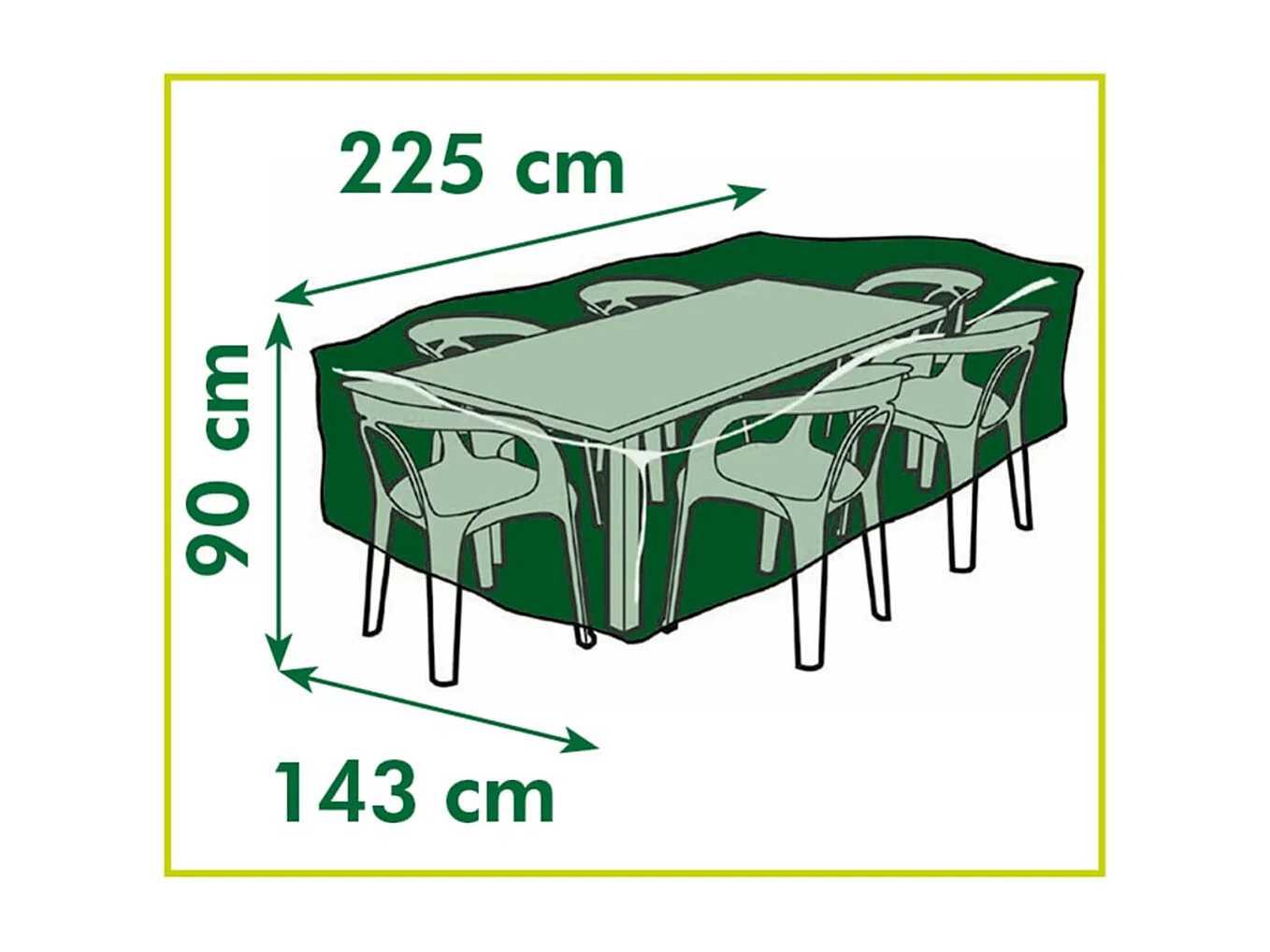 Tuinmeubelhoes voor rechthoekige tafels 225x143x90 cm
