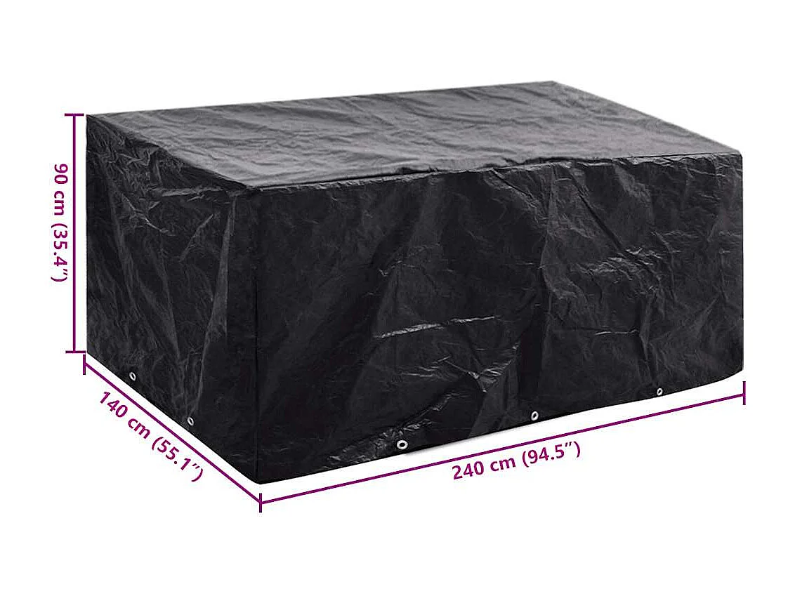 Gartenmöbel-Abdeckung 8 Ösen 240x140x90 cm