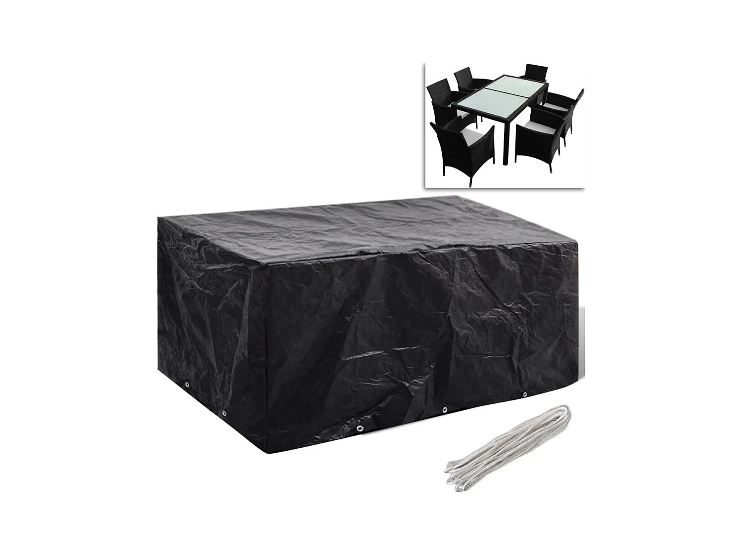 Housse de salon de jardin 8 œillets 240 x 140 x 90 cm