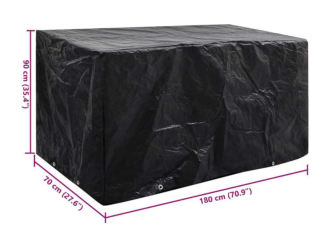 Gartenmöbel-Abdeckung 8 Ösen 180x70x90 cm