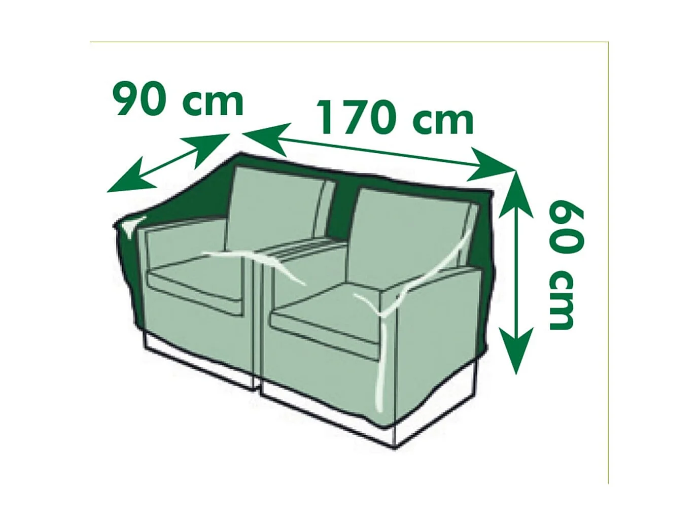 Tuinmeubelhoes voor tweepersoonsligbedden 170x90x60 cm