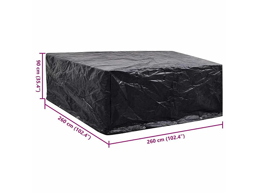 Tuinmeubelhoes met 10 oogjes 260x260x90 cm