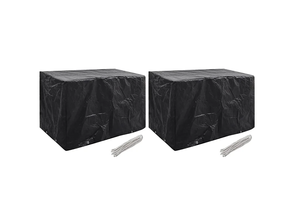 Housses de salon de jardin 2 pcs 8 œillets 140x70x90 cm