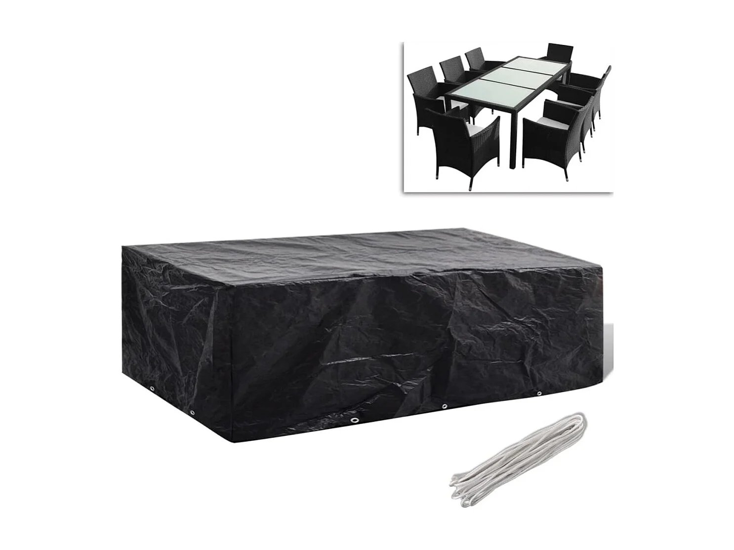 Gartenmöbel-Abdeckung 8 Ösen 300×140×90 cm