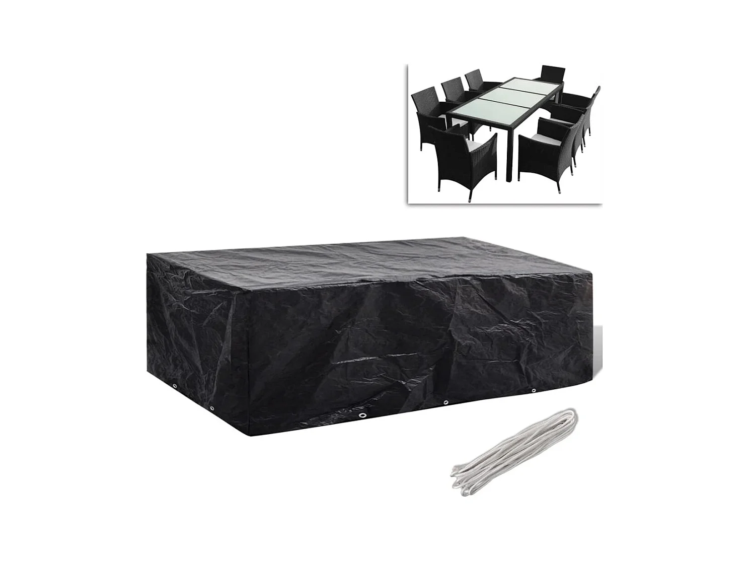 Housse de salon de jardin 8 œillets 300 x 140 x 90 cm
