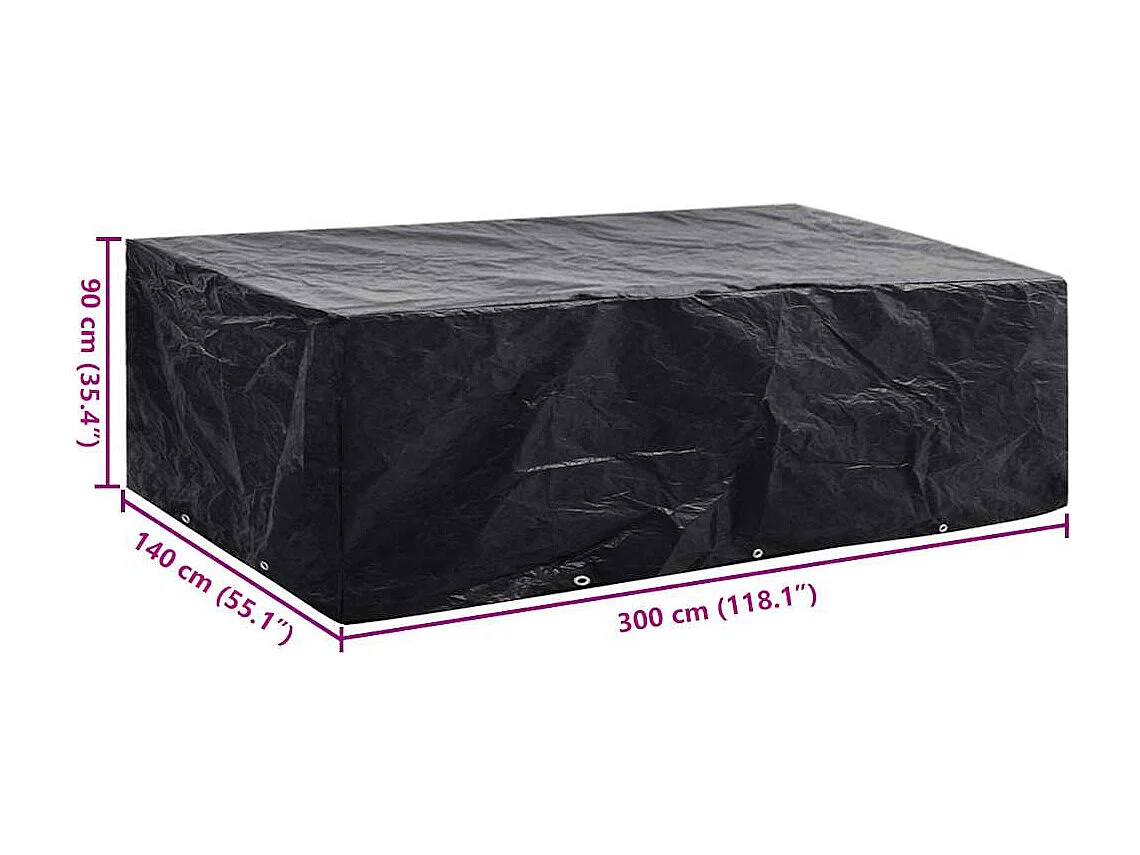 Pokrowiec na meble ogrodowe z 8 oczkami, 300x140x90 cm