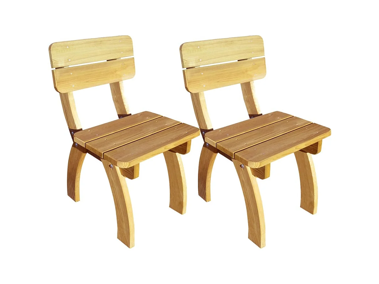 Chaises de jardin lot de 2 Pinède imprégnée