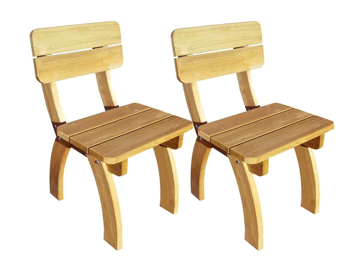 Chaises de jardin lot de 2 Pinède imprégnée