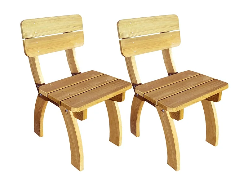 Chaises de jardin lot de 2 Pinède imprégnée