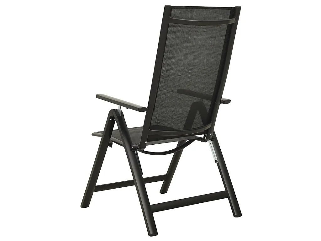 Cadeiras de jardim dobráveis 2 pcs textilene e alumínio preto