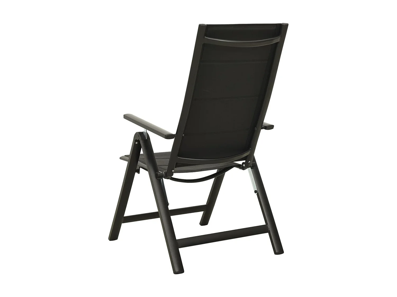 Chaises pliables de jardin lot de 2 Textilène et aluminium Noir