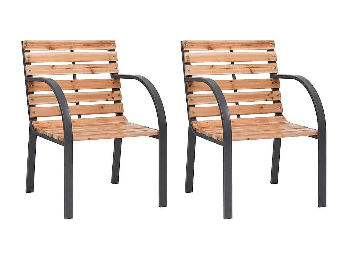 Chaises de jardin lot de 2 Bois de sapin massif