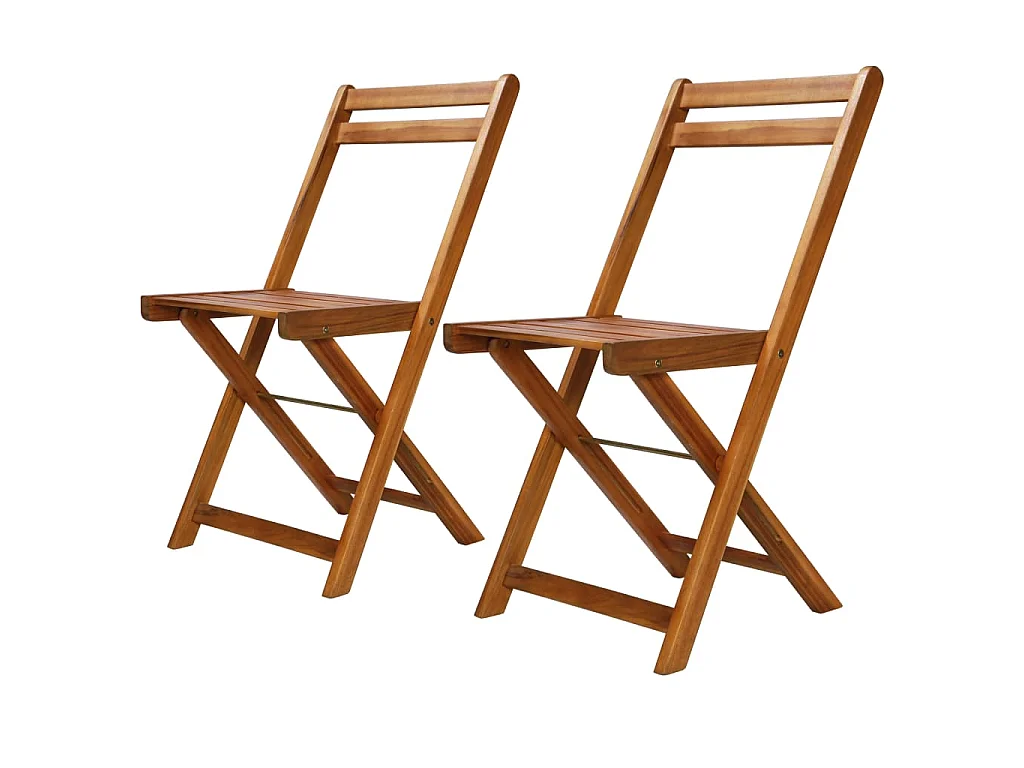 Bistrostoelen 2 st massief acaciahout