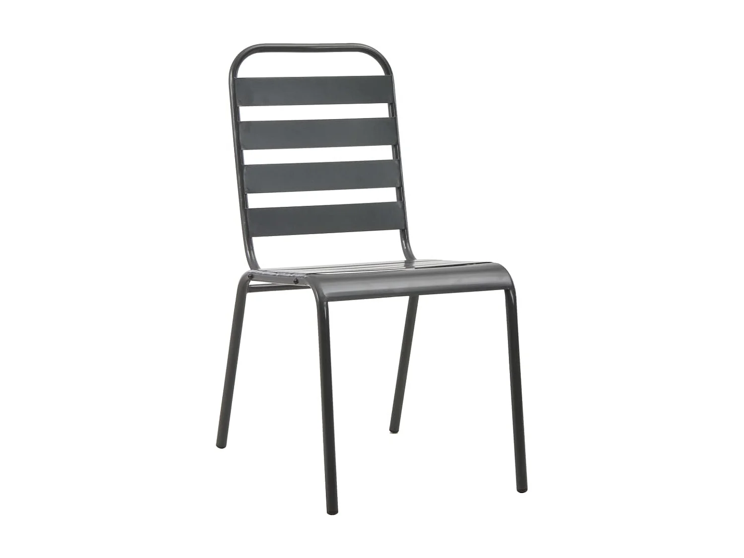 Chaises empilables de d'extérieur lot de 2 Acier Gris