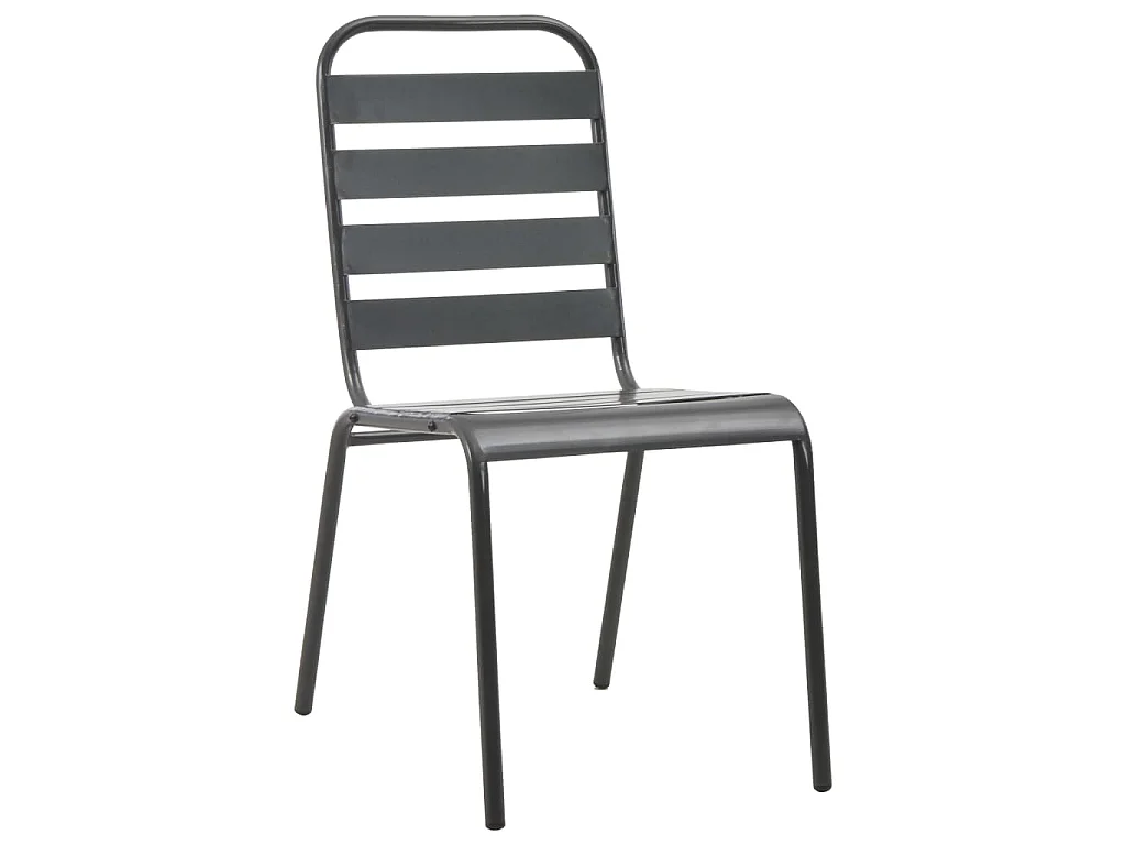 Tuinstoelen stapelbaar 2 st staal grijs