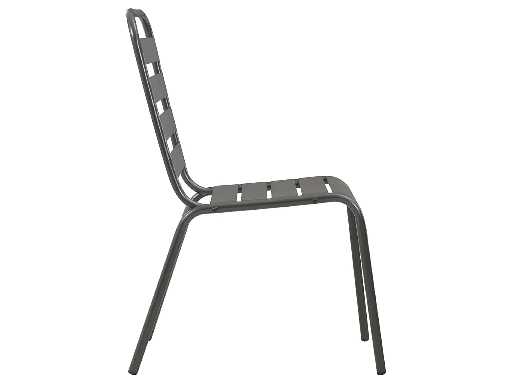 Tuinstoelen stapelbaar 2 st staal grijs