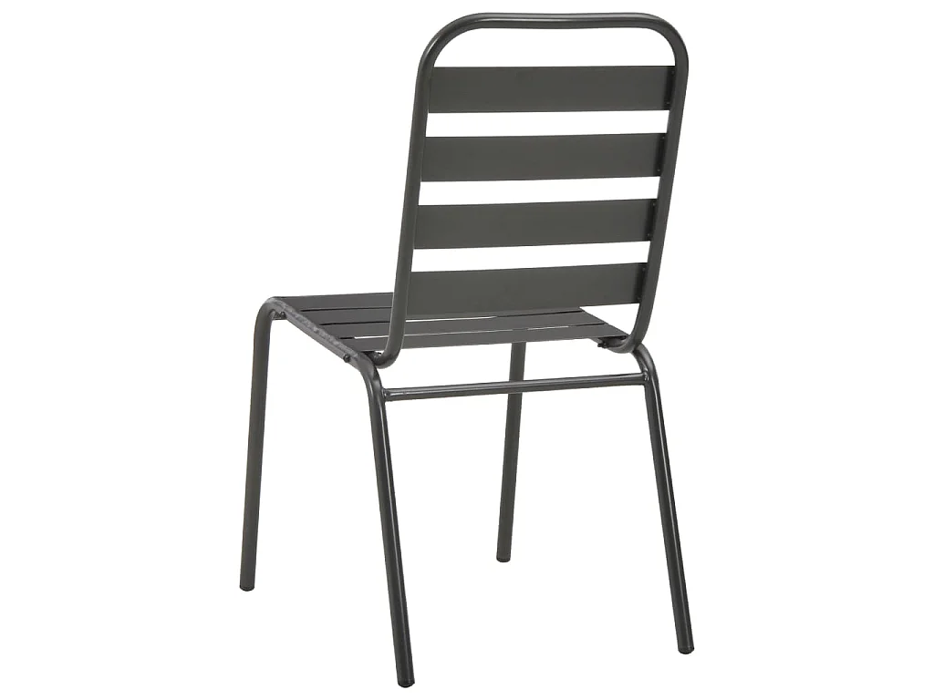 Tuinstoelen stapelbaar 2 st staal grijs