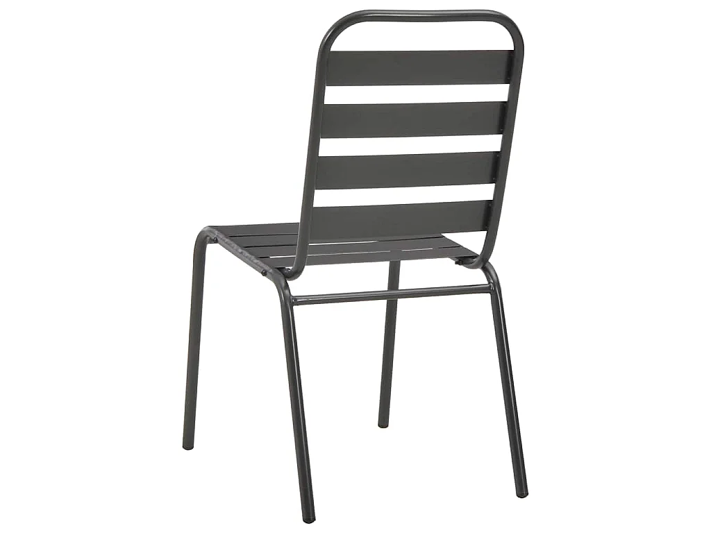 Chaises d'extérieur lot de 4 Design à lattes Acier Gris foncé