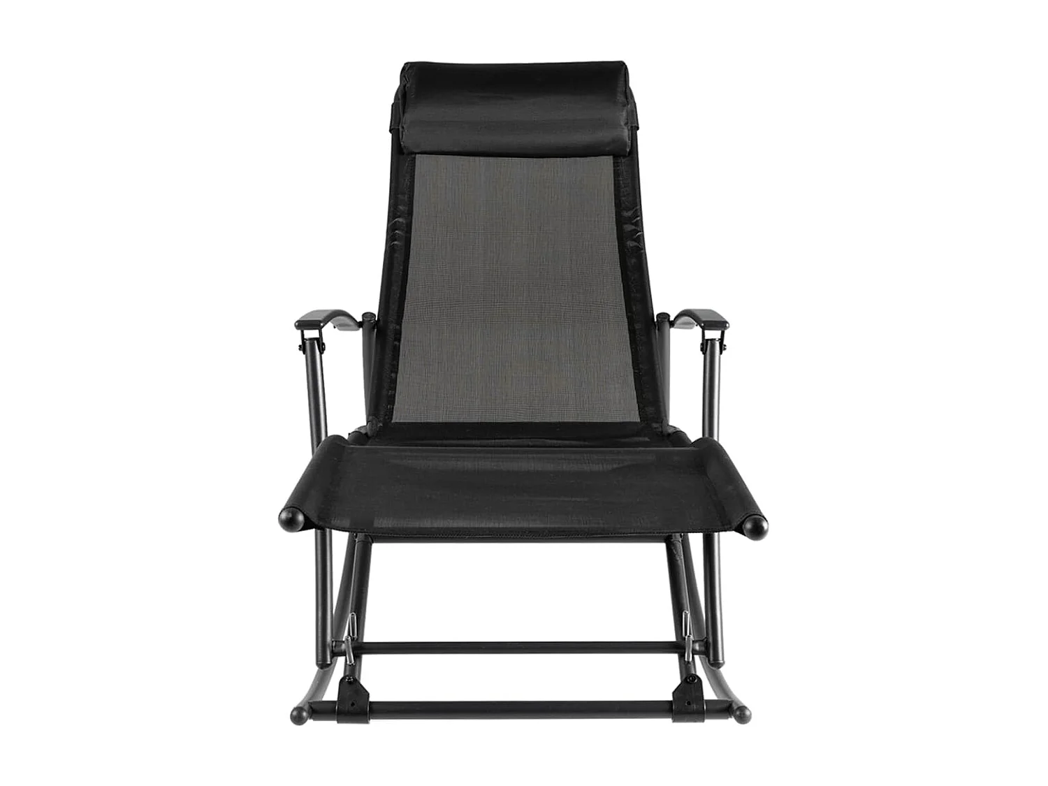 Chaise à bascule de jardin Acier et textilène Noir