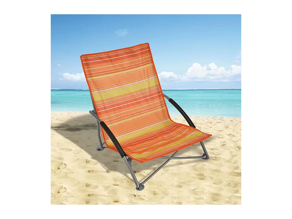 Silla de playa plegable naranja 65x55x25/65cm