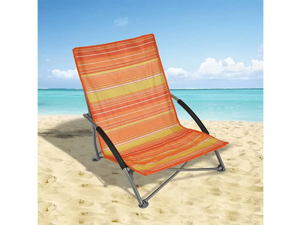 Chaise de plage pliable Orange 65x55x25/65 cm