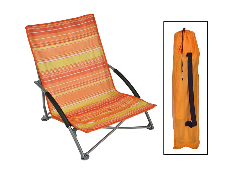 Strandstuhl Klappbar Orange 65 × 55 × 25/65 cm