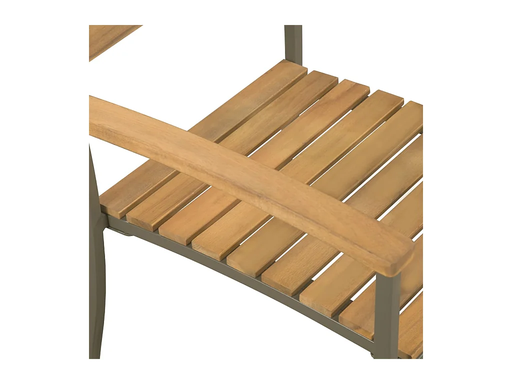 Tuinstoelen stapelbaar 2 st massief acaciahout en staal