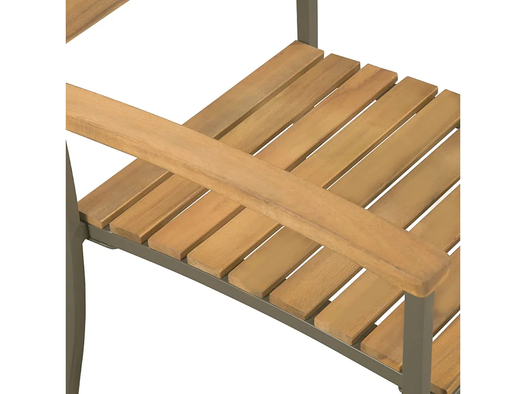 Chaise empilables d'extérieur lot de 2 Bois d'acacia et Acier