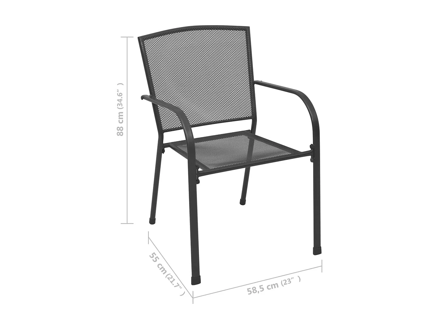 Tuinstoelen 4 st mesh ontwerp staal antraciet