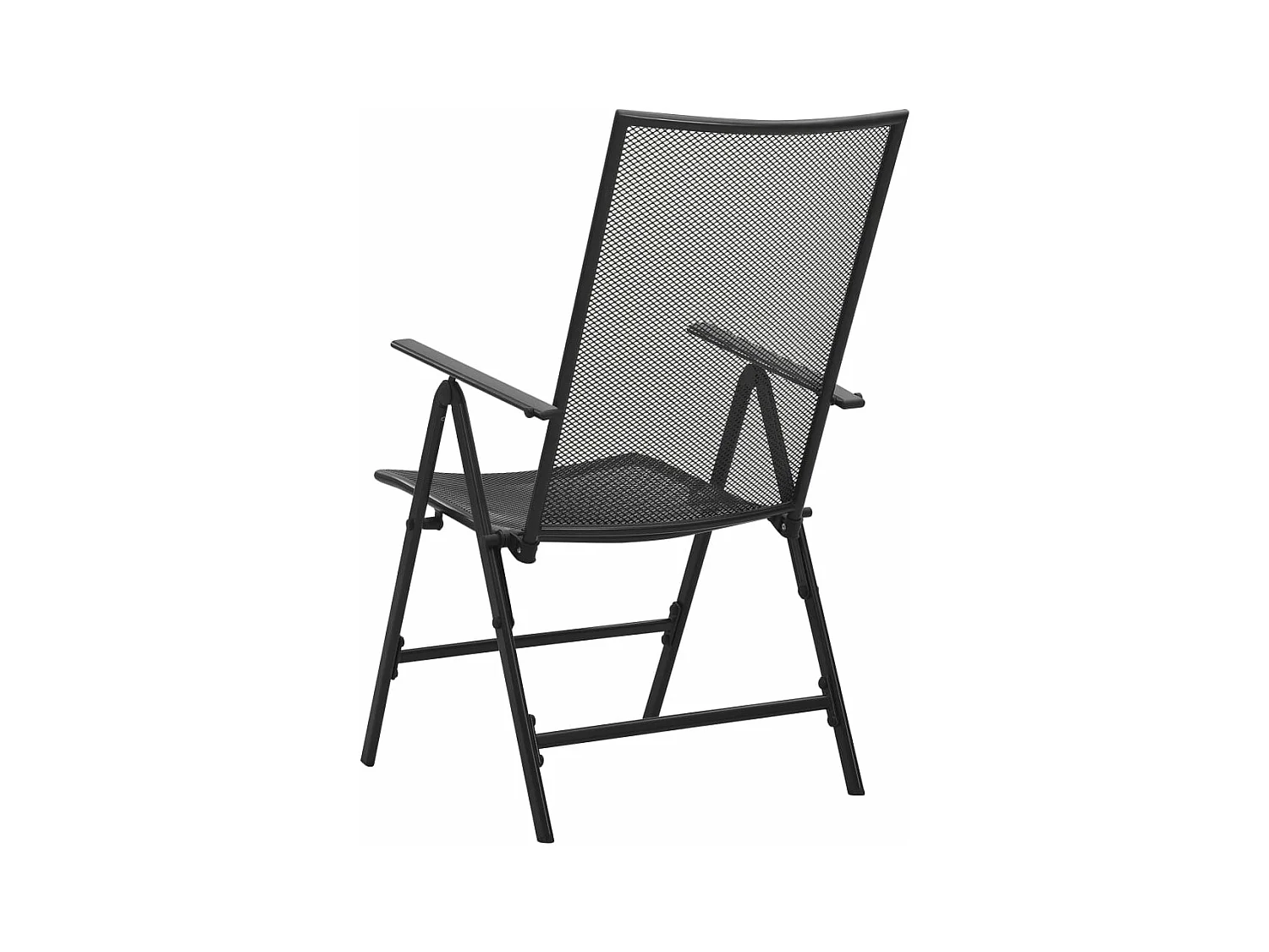Chaises pliables en maille lot de 4 Acier Anthracite