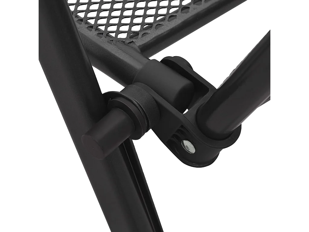 Chaises pliables en maille lot de 4 Acier Anthracite