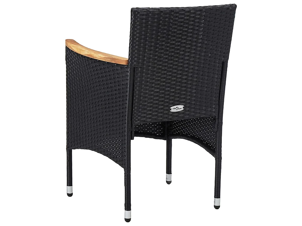 Tuinstoelen 2 st poly rattan zwart