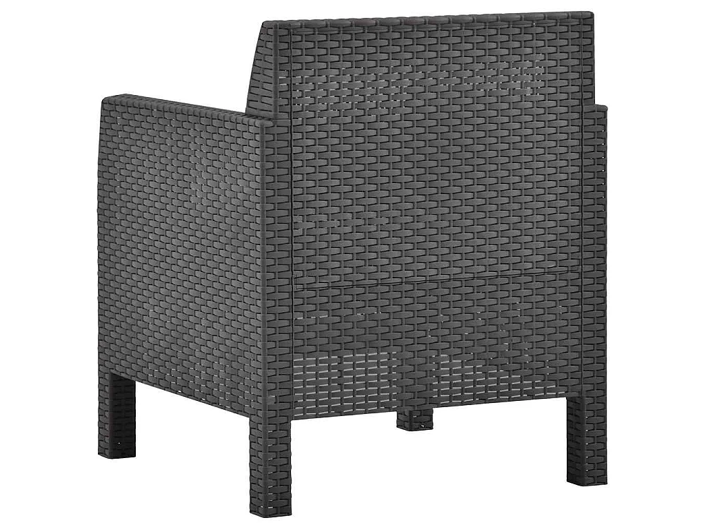 Chaise de jardin avec coussin Anthracite 63x65x76 cm PP Rotin