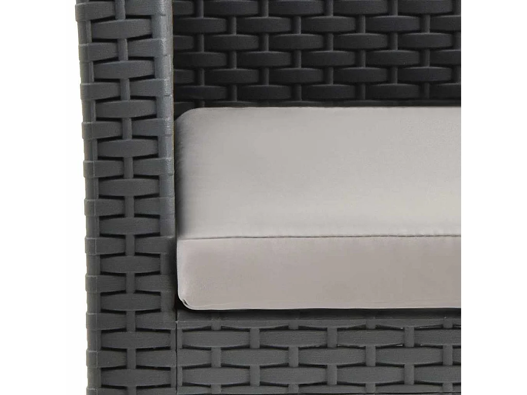 Chaise de jardin avec coussin Anthracite 63x65x76 cm PP Rotin