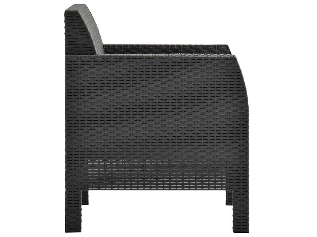 Chaise de jardin avec coussin Anthracite 63x65x76 cm PP Rotin