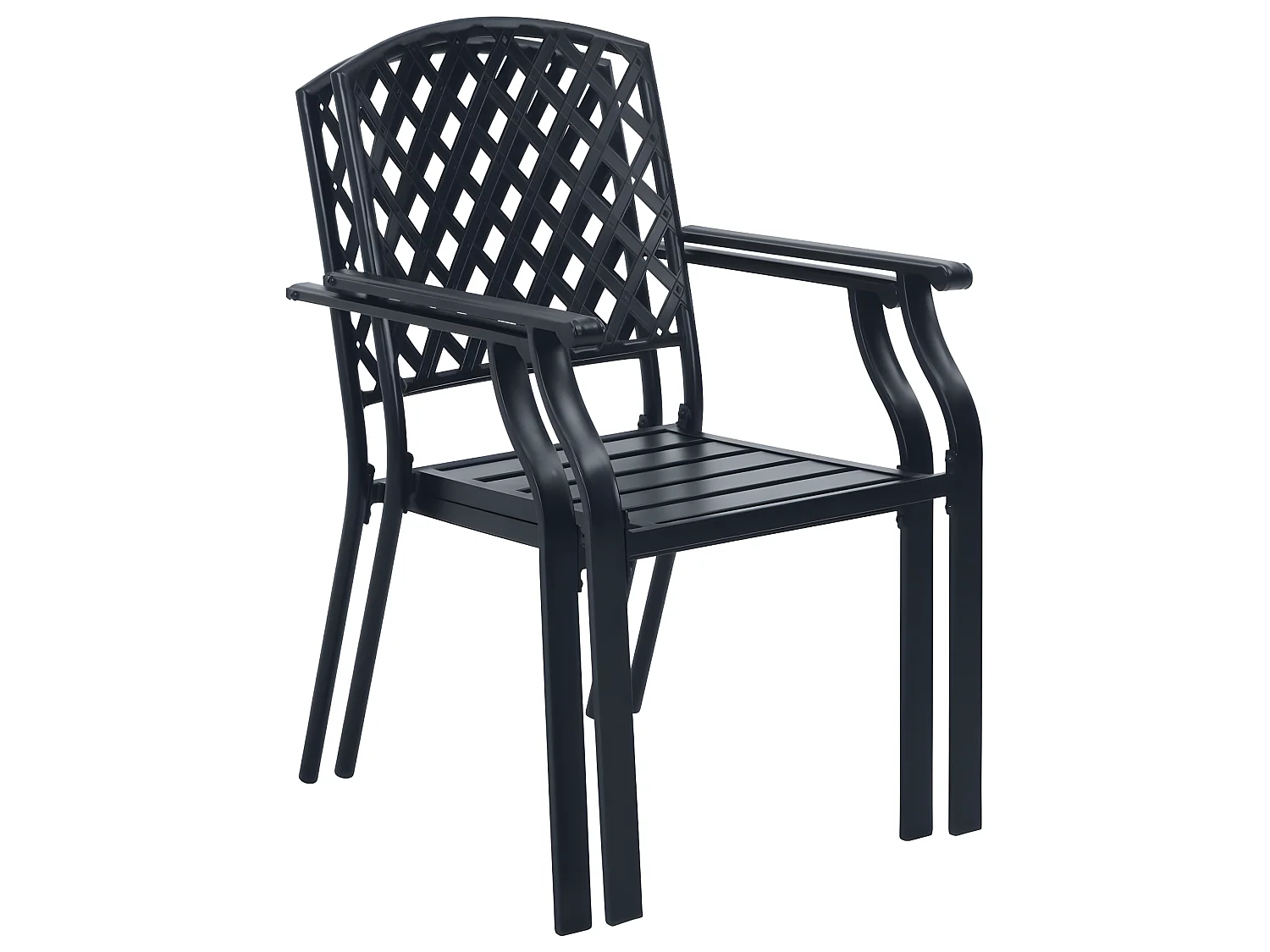 Sedie da Esterno 4 pz Design a Rete in Acciaio Antracite