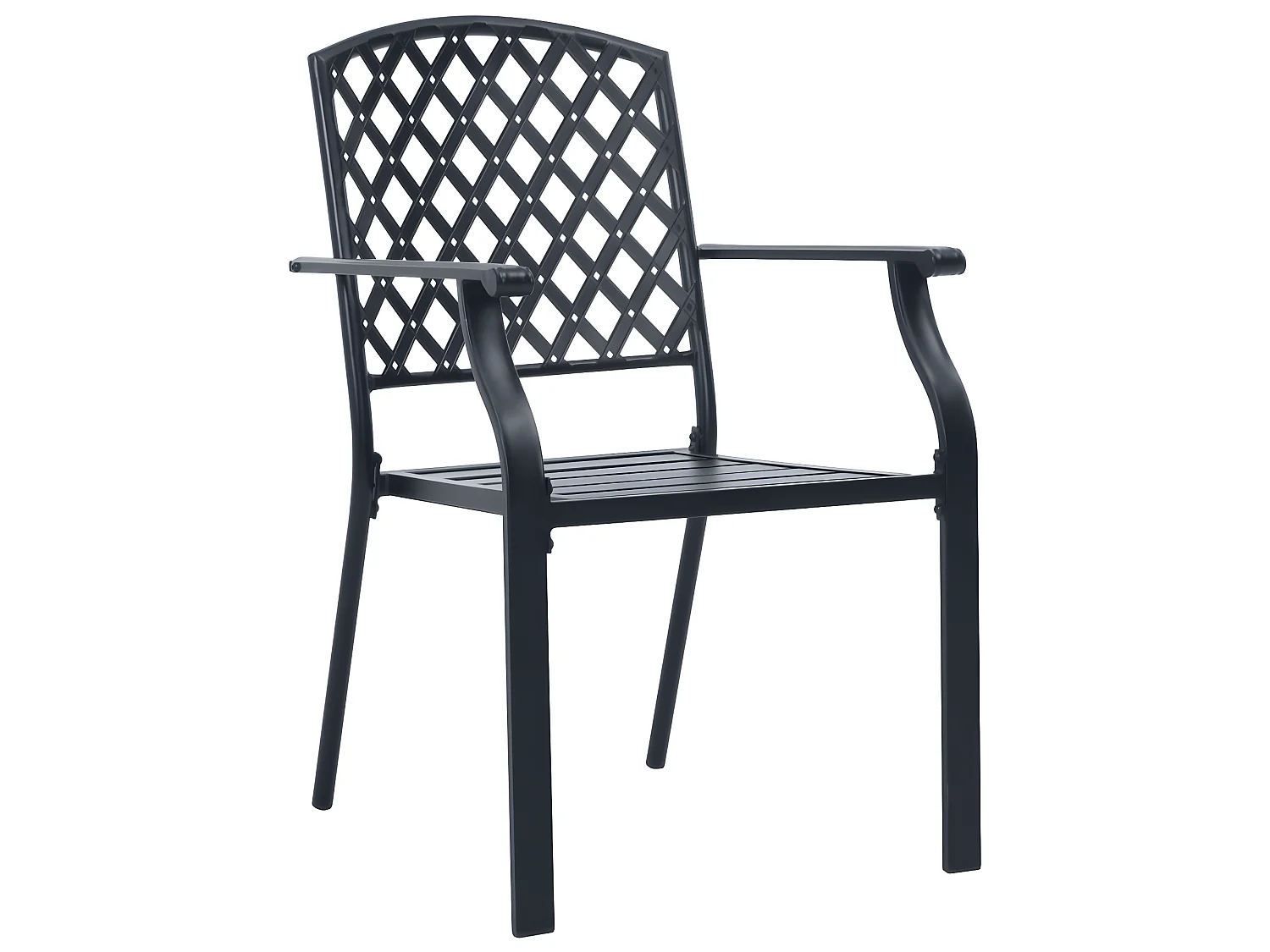 Sedie da Esterno 4 pz Design a Rete in Acciaio Antracite