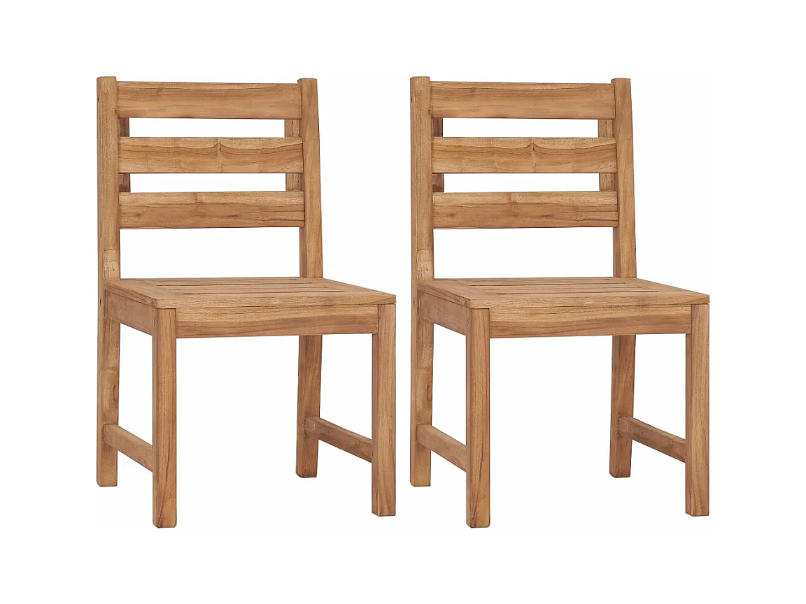 Chaises de jardin lot de 2 Bois de teck solide