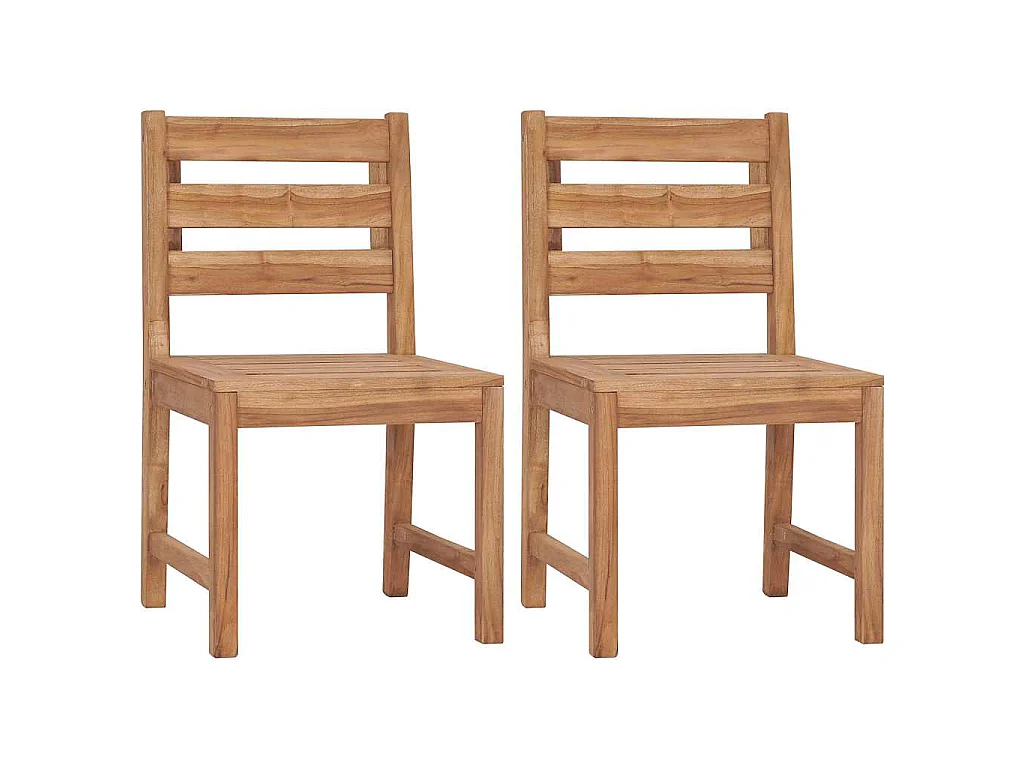 Chaises de jardin lot de 2 Bois de teck solide